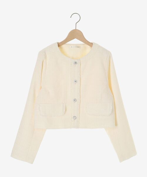 MAJESTIC LEGON(マジェスティックレゴン)の「ツイードフリンジジャケット(その他アウター・レディース・ブラック/アイボリー/ピンク・MEDIUM)」の21枚目の写真