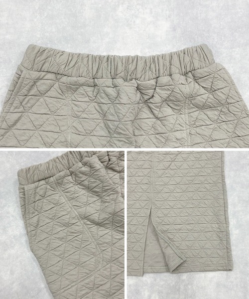 Fizz（フィズ）の「トライアングルキルト　ストレートスカート（スカート・レディース・カーキ/ブラック/ベージュ・L/M）」の11枚目の写真