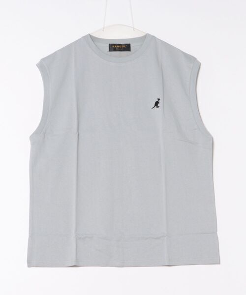 KANGOL(カンゴール)の「【RES】【KANGOL】ワンポイント刺繍タンクトップ(Tシャツ/カットソー・メンズ・グレー/グリーン・MEDIUM/LARGE)」の5枚目の写真