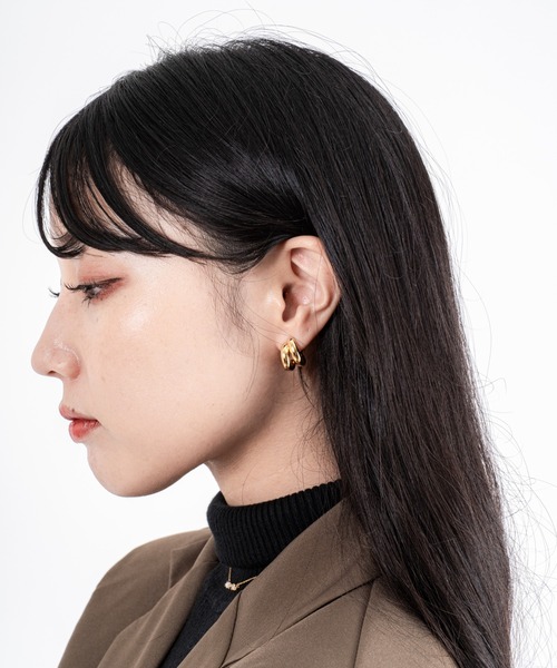 JENNYBIRD(ジェニーバード)の「【JENNY BIRD/ジェニーバード】ミニフープ風デザインピアス Mini Florence Earrings(ピアス(両耳用)・レディース・シルバー/ゴールド/シルバー×ゴールド・FREE)」の16枚目の写真