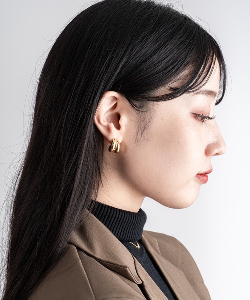 JENNYBIRD(ジェニーバード)の「【JENNY BIRD/ジェニーバード】ミニフープ風デザインピアス Mini Florence Earrings(ピアス(両耳用)・レディース・シルバー/ゴールド/シルバー×ゴールド・FREE)」の13枚目の写真