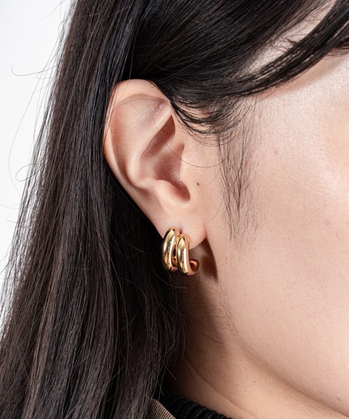 JENNYBIRD(ジェニーバード)の「【JENNY BIRD/ジェニーバード】ミニフープ風デザインピアス Mini Florence Earrings(ピアス(両耳用)・レディース・シルバー/ゴールド/シルバー×ゴールド・FREE)」の15枚目の写真