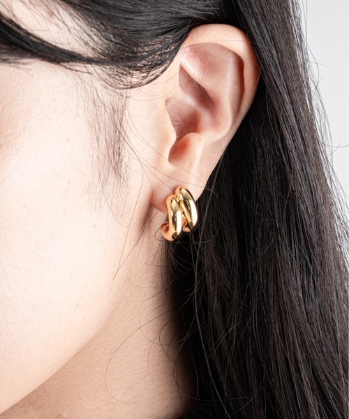 JENNYBIRD(ジェニーバード)の「【JENNY BIRD/ジェニーバード】ミニフープ風デザインピアス Mini Florence Earrings(ピアス(両耳用)・レディース・シルバー/ゴールド/シルバー×ゴールド・FREE)」の17枚目の写真
