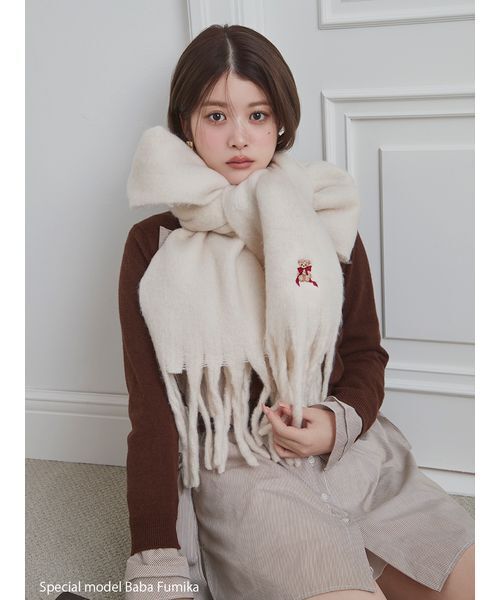 リボンベアーマフラー（マフラー）｜SNIDEL（スナイデル）の