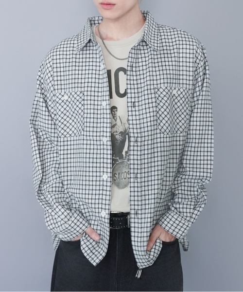 SPINNS（スピンズ）の「ネルチェックシャツ/ギンガム/ブロック/オンブレ（シャツ/ブラウス・メンズ・ブラック/ベージュ/ネイビー/ブラウン/オフホワイト/ブルー・ONESIZE）」の16枚目の写真