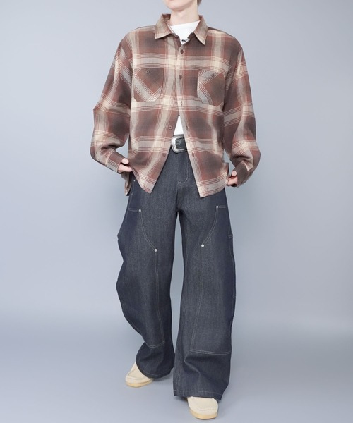 SPINNS（スピンズ）の「ネルチェックシャツ/ギンガム/ブロック/オンブレ（シャツ/ブラウス・メンズ・ブラック/ベージュ/ネイビー/ブラウン/オフホワイト/ブルー・ONESIZE）」の10枚目の写真