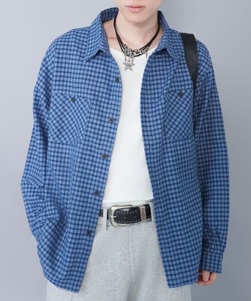 SPINNS（スピンズ）の「ネルチェックシャツ/ギンガム/ブロック/オンブレ（シャツ/ブラウス・メンズ・ブラック/ベージュ/ネイビー/ブラウン/オフホワイト/ブルー・ONESIZE）」の17枚目の写真