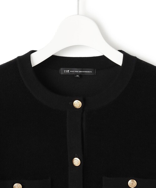 23区（ニジュウサンク）の「ベロアニット カーディガン（カーディガン/ボレロ・レディース・アイボリー系/ブラック系・40/38）」の13枚目の写真