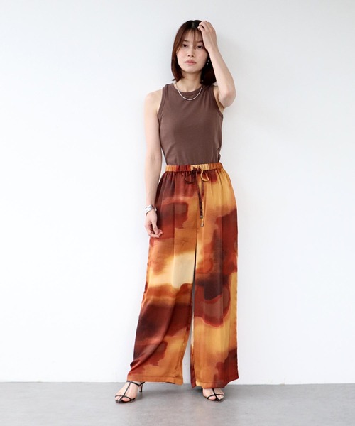 Jines（ジネス）の「グラデーションカラーワイドパンツ（その他パンツ・レディース・オレンジ/ブルー・38）」の3枚目の写真