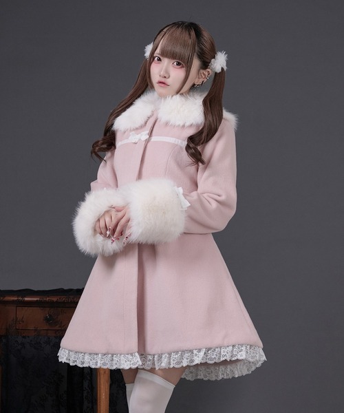 セール】ファーカラー付きリボンフレアコート（その他アウター）｜Pal