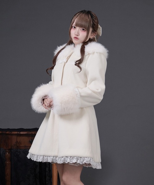 セール】ファーカラー付きリボンフレアコート（その他アウター）｜Pal