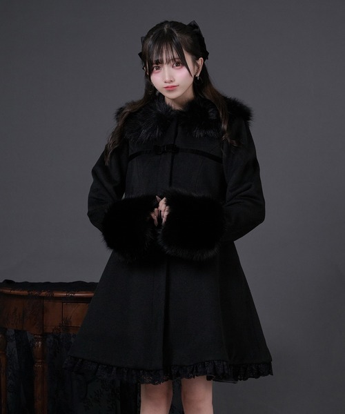 セール】ファーカラー付きリボンフレアコート（その他アウター）｜Pal