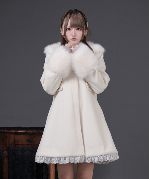 セール】ファーカラー付きリボンフレアコート（その他アウター）｜Pal