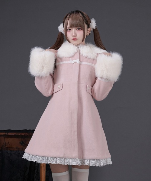 セール】ファーカラー付きリボンフレアコート（その他アウター）｜Pal