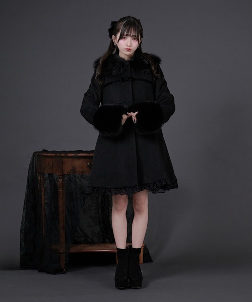 セール】ファーカラー付きリボンフレアコート（その他アウター）｜Pal