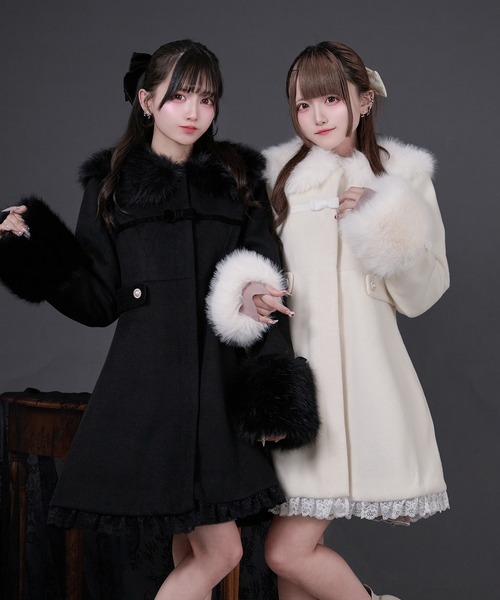 La Pafait リボン付きふわふわコート La Pafait リボン付きふわふわコート