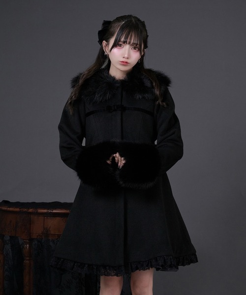 セール】ファーカラー付きリボンフレアコート（その他アウター）｜Pal