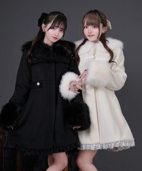 セール】ファーカラー付きリボンフレアコート（その他アウター）｜Pal