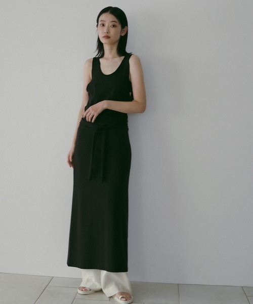 anuke（アンヌーク）の「Sleeveless Cut Onepiece（ワンピース・レディース・グレー/ブラック・36inch/38inch）」の2枚目の写真