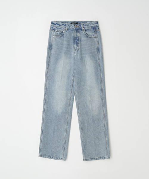RONRON(ロンロン)の「SIDE LINE STRAIGHT DENIM LIGHT BLUE(デニムパンツ・レディース・その他・SMALL/MEDIUM)」の1枚目の写真