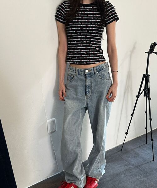 RONRON(ロンロン)の「SIDE LINE STRAIGHT DENIM LIGHT BLUE(デニムパンツ・レディース・その他・SMALL/MEDIUM)」の5枚目の写真