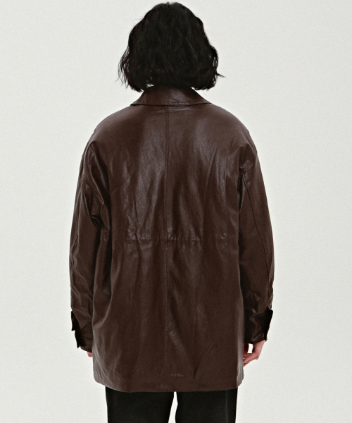 NICK&NICOLE(ニックアンドニコール)の「CLASSIC STRING MIDI LEATHER PADDING_BROWN(ダウンジャケット/コート・レディース・その他・FREE)」の3枚目の写真