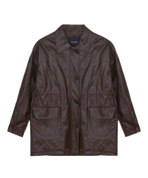 NICK&NICOLE(ニックアンドニコール)の「CLASSIC STRING MIDI LEATHER PADDING_BROWN(ダウンジャケット/コート・レディース・その他・FREE)」の4枚目の写真