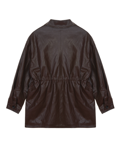 NICK&NICOLE(ニックアンドニコール)の「CLASSIC STRING MIDI LEATHER PADDING_BROWN(ダウンジャケット/コート・レディース・その他・FREE)」の5枚目の写真
