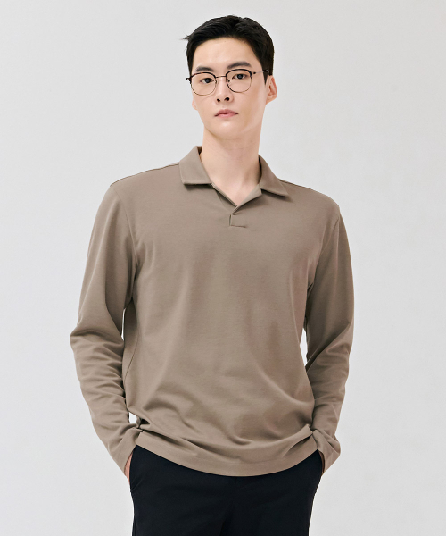 Мужская свободная рубашка Open-neck DEZK5106B0X