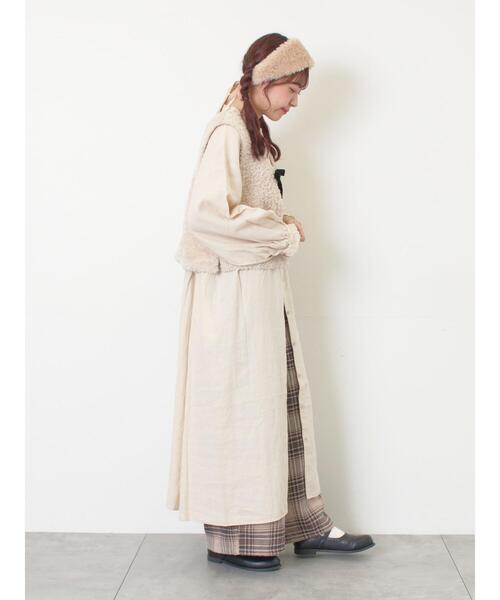 Samansa Mos2(サマンサ モスモス)の「前後2WAYボアベスト(ベスト・レディース・キナリ/ベージュ/ダークブラウン・F)」の5枚目の写真