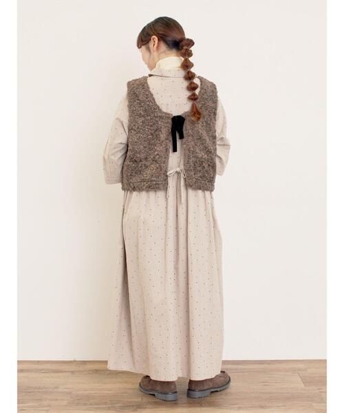 Samansa Mos2(サマンサ モスモス)の「前後2WAYボアベスト(ベスト・レディース・キナリ/ベージュ/ダークブラウン・F)」の18枚目の写真