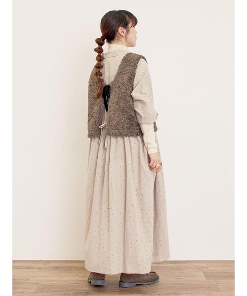 Samansa Mos2(サマンサ モスモス)の「前後2WAYボアベスト(ベスト・レディース・キナリ/ベージュ/ダークブラウン・F)」の19枚目の写真