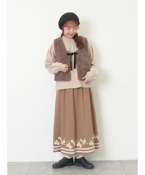 Samansa Mos2(サマンサ モスモス)の「前後2WAYボアベスト(ベスト・レディース・キナリ/ベージュ/ダークブラウン・F)」の20枚目の写真