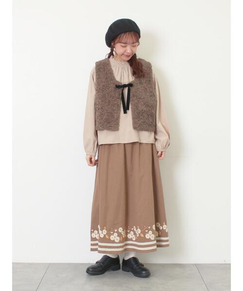 Samansa Mos2(サマンサ モスモス)の「前後2WAYボアベスト(ベスト・レディース・キナリ/ベージュ/ダークブラウン・F)」の21枚目の写真