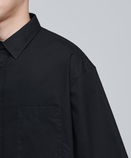 MUSINSA STANDARD（ムシンサスタンダード）の「特大ポプリン半袖シャツ[ブラック]（シャツ/ブラウス・メンズ・その他・X-LARGE/XX-LARGE/LARGE/MEDIUM/SMALL）」の9枚目の写真