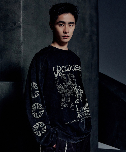 NOMANUAL(NOMANUAL)の「S.I LONG SLEEVE TEE - WASHED BLACK(Tシャツ/カットソー・レディース・その他・MEDIUM/LARGE/X-LARGE)」の3枚目の写真