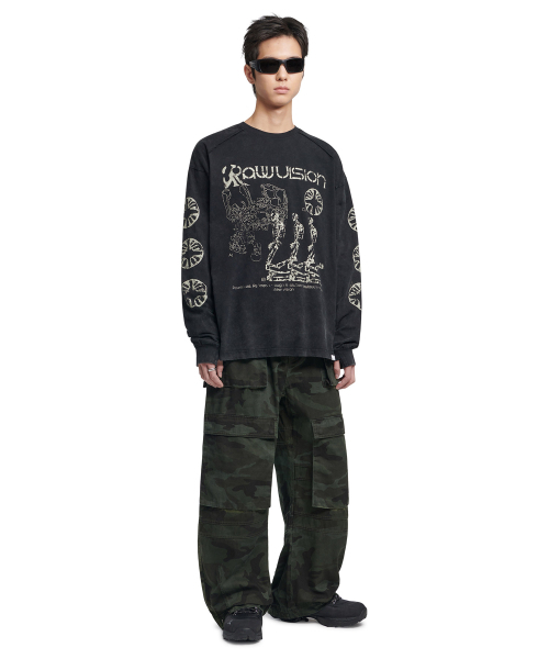 NOMANUAL(NOMANUAL)の「S.I LONG SLEEVE TEE - WASHED BLACK(Tシャツ/カットソー・レディース・その他・MEDIUM/LARGE/X-LARGE)」の4枚目の写真
