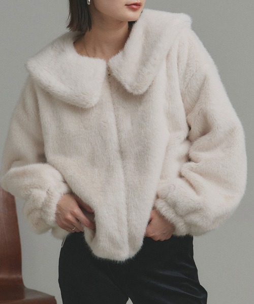 セール】ラビットファー調 ショートブルゾン（その他アウター）｜ad