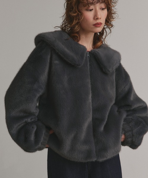 セール】ラビットファー調 ショートブルゾン（その他アウター）｜ad