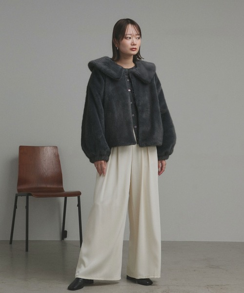 セール】ラビットファー調 ショートブルゾン（その他アウター）｜ad