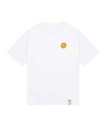 [ユニセックス]イエロースリングスモールドローイングスマイル半袖Tシャツ_ホワイト