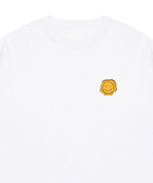 GRAVER（グレーバー）の「[ユニセックス]イエロースリングスモールドローイングスマイル半袖Tシャツ_ホワイト（Tシャツ/カットソー・レディース・ホワイト・X-LARGE/SMALL/MEDIUM/LARGE）」の3枚目の写真