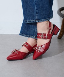 MAISON BREEZE（メゾンブリーズ）の「【MAISON BREEZE】ダブルベルトポインテッドミュール　LON（パンプス）」