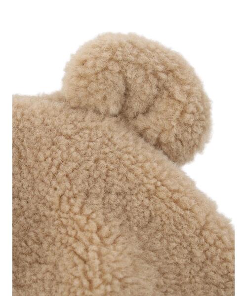 Samansa Mos2 Lagom（サマンサモスモスラーゴム）の「クマ耳ボアフード（ハット・キッズ・キナリ/ベージュ・小(S)/中(M)）」の6枚目の写真