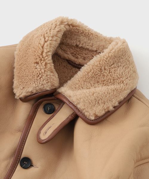 EDIFICE(エディフィス)の「CAWLEY (コーリー) TAN LEATHER BACK CURLY RONNY JACK(ライダースジャケット・メンズ・ウッド・MEDIUM/LARGE)」の6枚目の写真