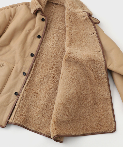 EDIFICE(エディフィス)の「CAWLEY (コーリー) TAN LEATHER BACK CURLY RONNY JACK(ライダースジャケット・メンズ・ウッド・MEDIUM/LARGE)」の3枚目の写真