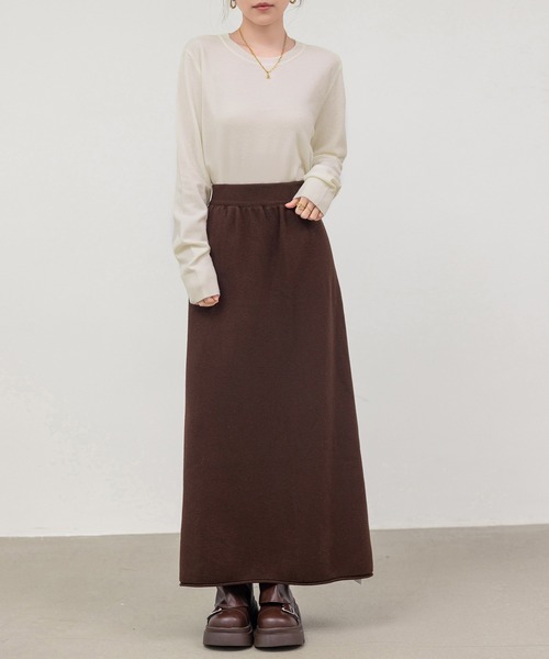 DAY CLOSET(デイ クローゼット)の「何気ない日も、きれいに見せる。長袖クルーネックリブニットトップス レディース(ニット/セーター・レディース・サンドベージュ/ホワイト系その他/ダークブラウン/ホワイト/グレー/ブラック/レッド・FREE)」の14枚目の写真