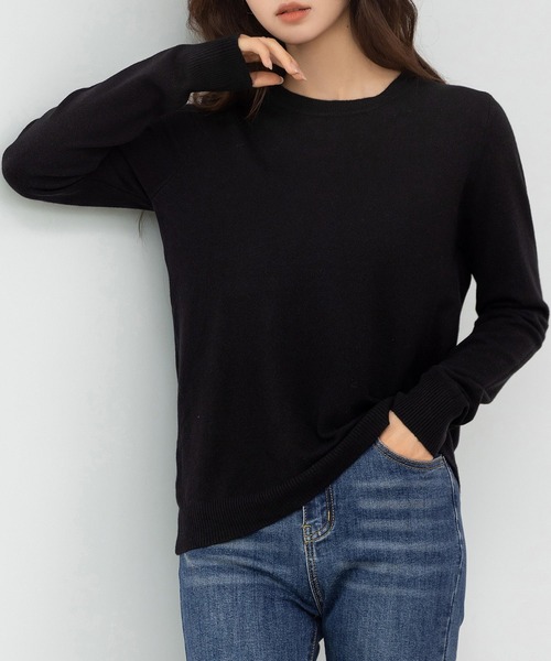 DAY CLOSET(デイ クローゼット)の「何気ない日も、きれいに見せる。長袖クルーネックリブニットトップス レディース(ニット/セーター・レディース・サンドベージュ/ホワイト系その他/ダークブラウン/ホワイト/グレー/ブラック/レッド・FREE)」の18枚目の写真