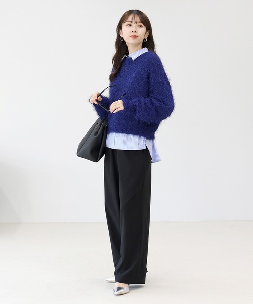 Aletta vita（アレッタビータ）の「裏起毛ストレッチストレートワイドパンツ（その他パンツ・レディース・モカ/ブラック・FREE）」の19枚目の写真