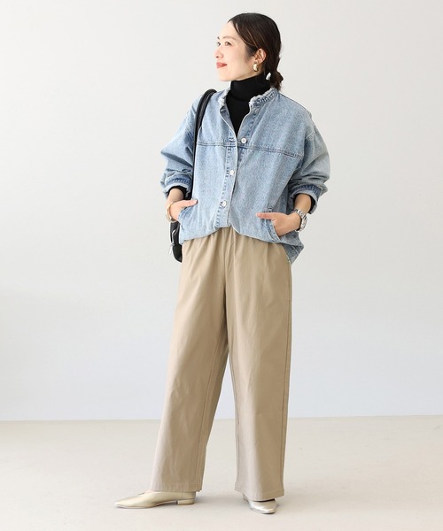 Aletta vita（アレッタビータ）の「裏起毛ストレッチストレートワイドパンツ（その他パンツ・レディース・モカ/ブラック・FREE）」の4枚目の写真
